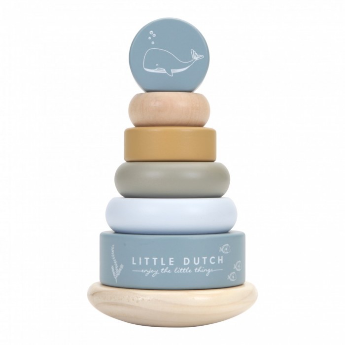 Jucarie pentru stivuire din lemn FSC - Ocean Blue - Little Dutch