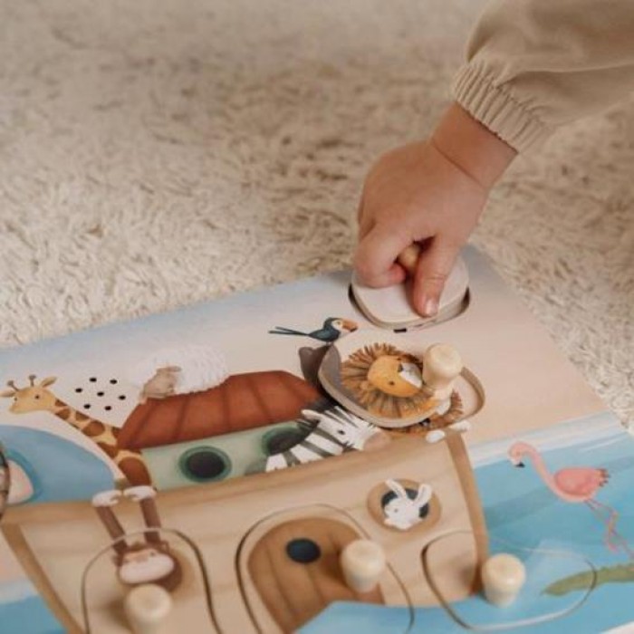 Puzzle din lemn FSC cu sunete - Arca lui Noe - Little Dutch