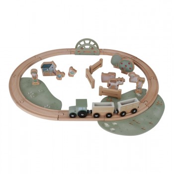 Trenulet cu sine din lemn si accesorii - Little Farm - Little Dutch