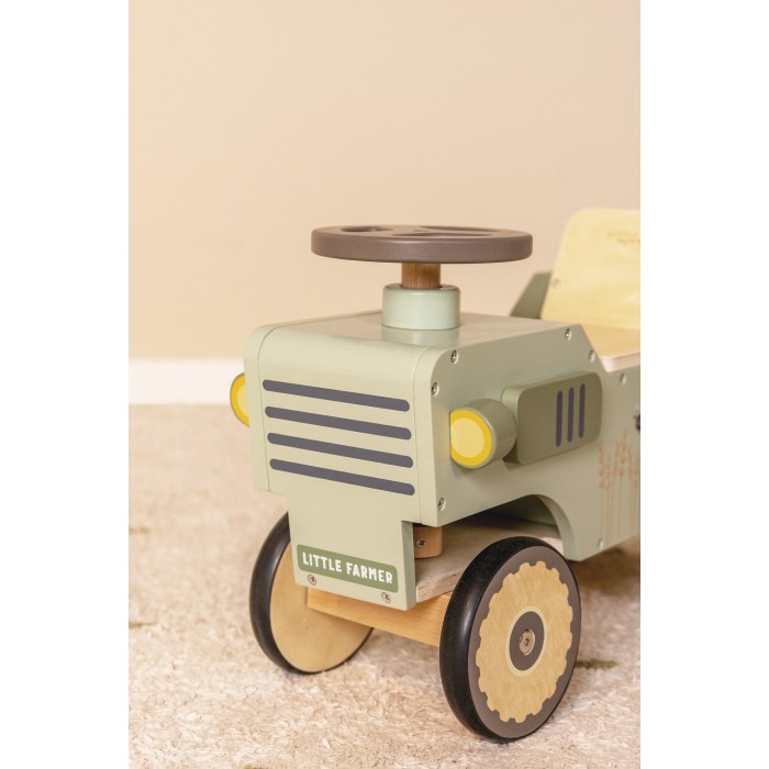 Tractor ride-on din lemn FSC - Little Farm - Little Dutch