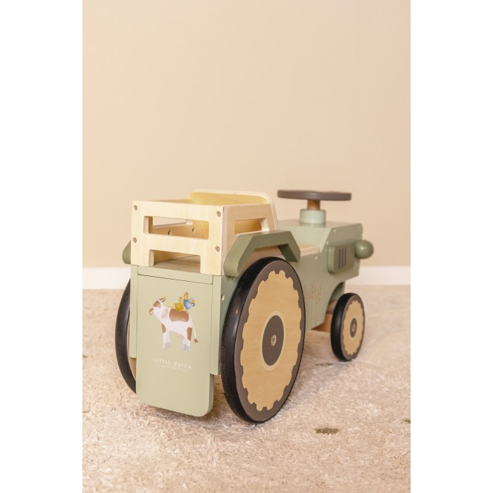 Tractor ride-on din lemn FSC - Little Farm - Little Dutch
