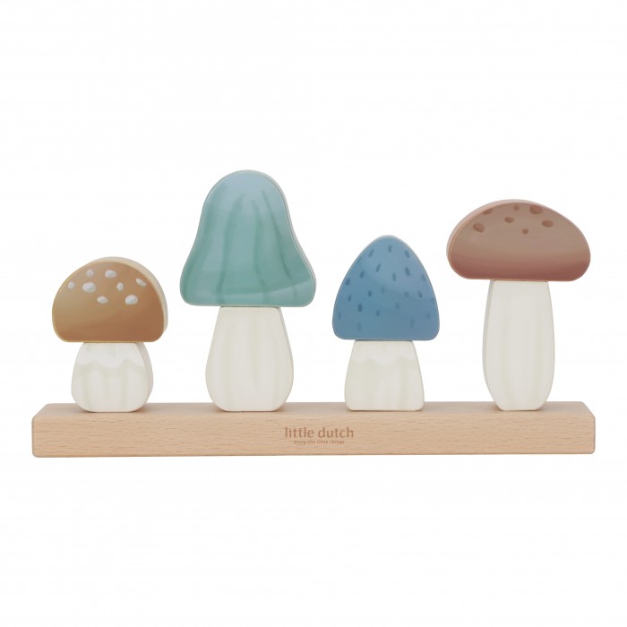 Jucarie din lemn FSC pentru stivuire - Ciupercute - Forest Friends - Little Dutch