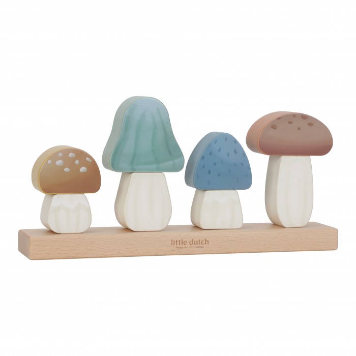Jucarie din lemn FSC pentru stivuire - Ciupercute - Forest Friends - Little Dutch