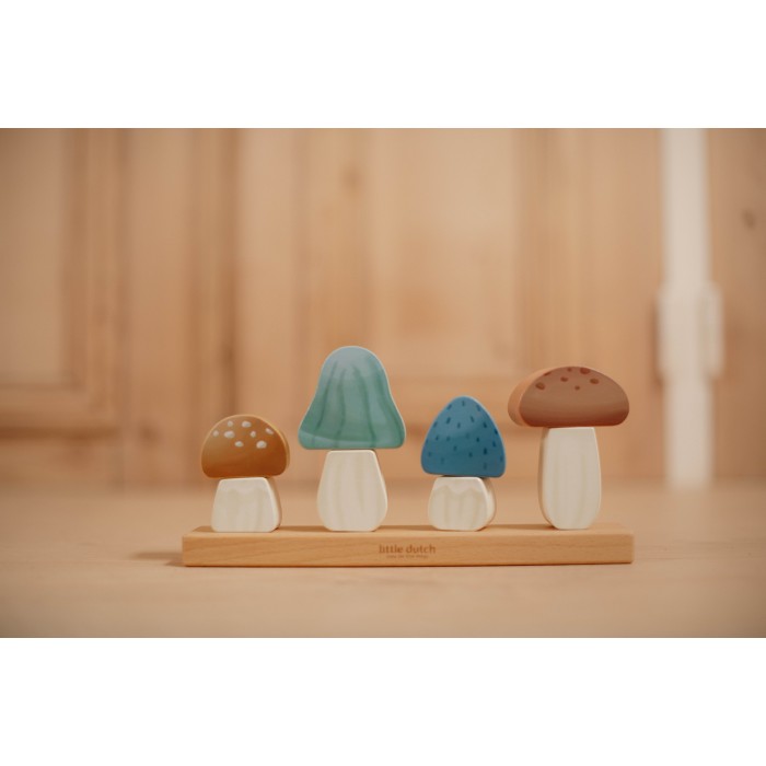 Jucarie din lemn FSC pentru stivuire - Ciupercute - Forest Friends - Little Dutch