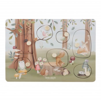 Puzzle din lemn FSC cu sunete - Forest Friends - Little Dutch Puzzle din lemn FSC cu sunete - Forest Friends - Little Dutch