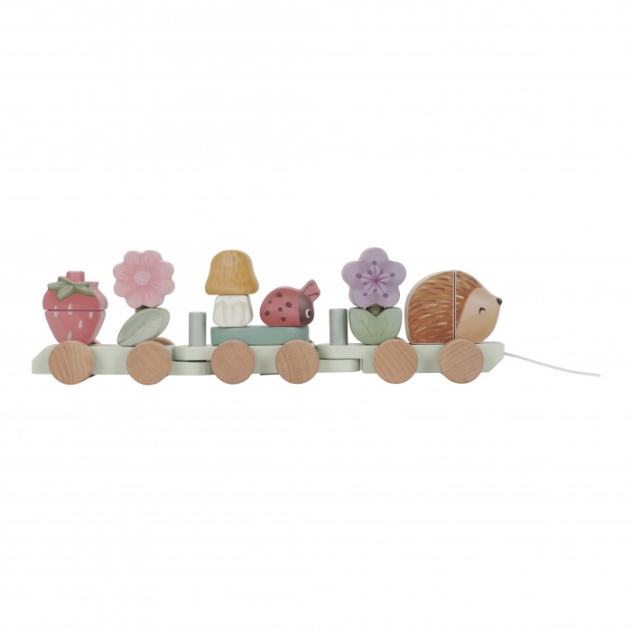 Trenulet din lemn FSC pentru stivuire - Arici - Fairy Garden - Little Dutch
