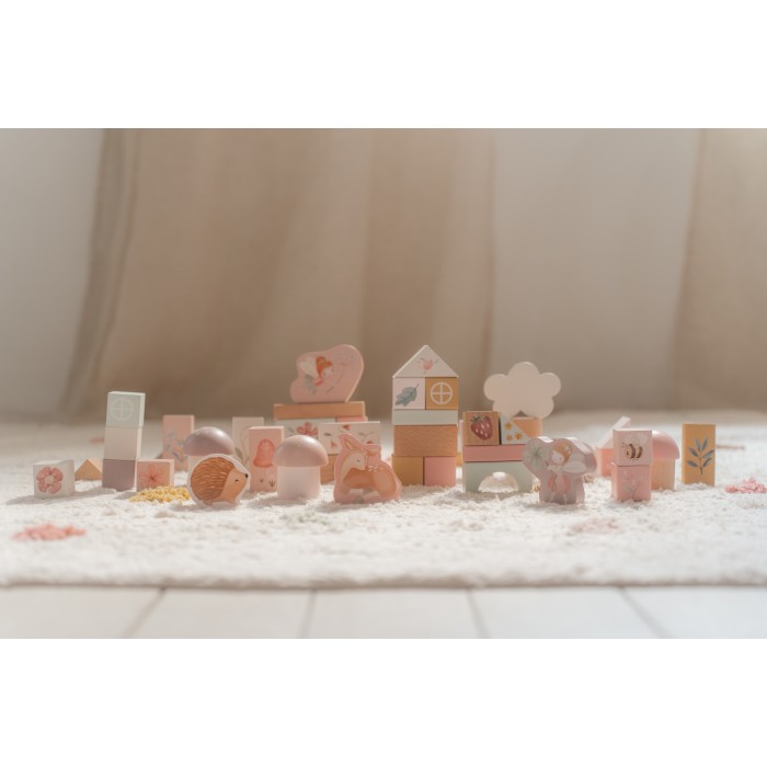 Cuburi de constructie din lemn FSC - Fairy Garden - Little Dutch