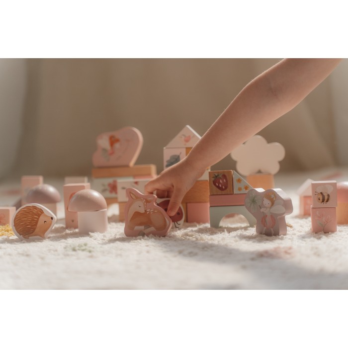 Cuburi de constructie din lemn FSC - Fairy Garden - Little Dutch