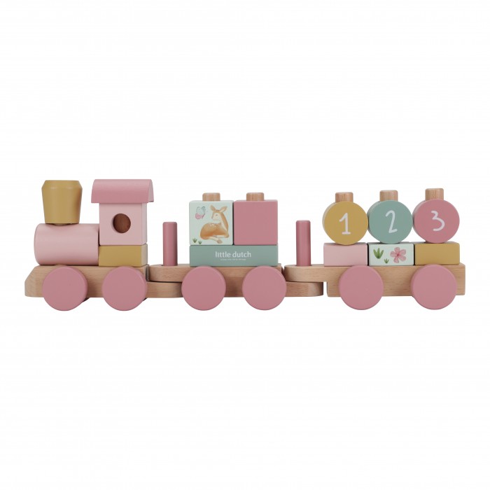 Trenulet din lemn FSC pentru stivuire - Fairy Garden - Little Dutch