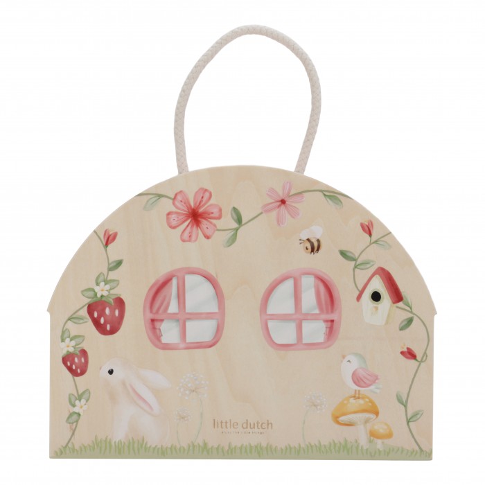 Casuta de papusi portabila din lemn FSC cu zane si mobilier - Fairy Garden - Little Dutch