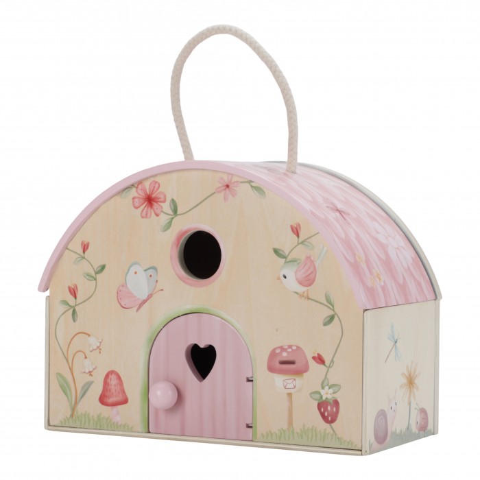 Casuta de papusi portabila din lemn FSC cu zane si mobilier - Fairy Garden - Little Dutch