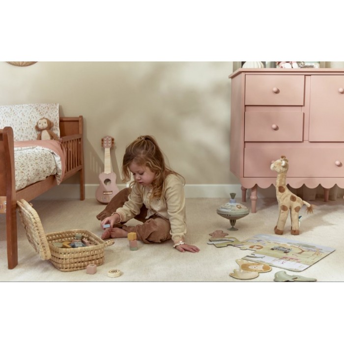 Chitara din lemn FSC - Pink - Safari Friends - Little Dutch