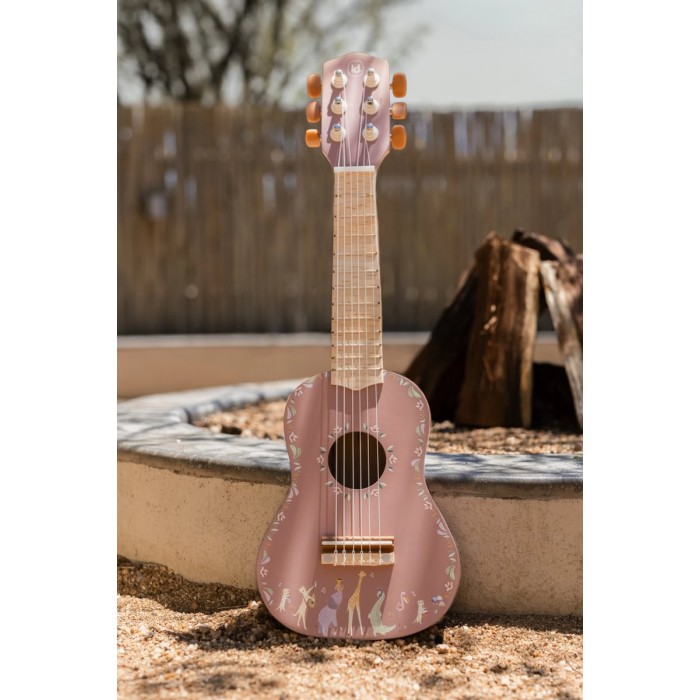 Chitara din lemn FSC - Pink - Safari Friends - Little Dutch