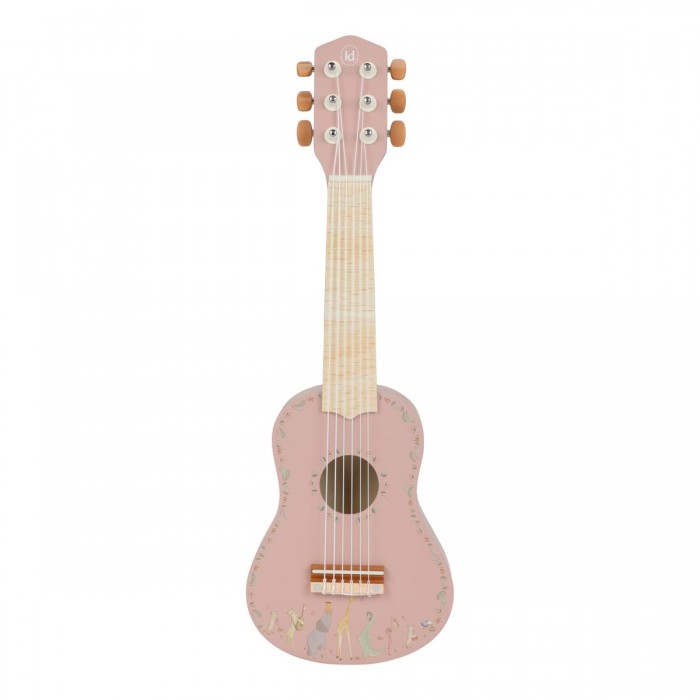 Chitara din lemn FSC - Pink - Safari Friends - Little Dutch