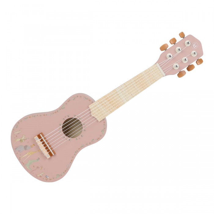 Chitara din lemn FSC - Pink - Safari Friends - Little Dutch