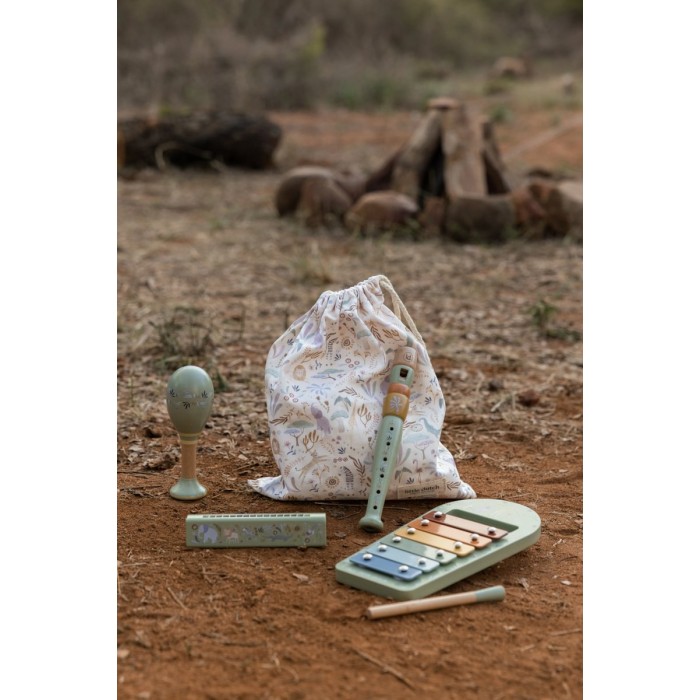 Set de instrumente muzicale din lemn FSC - Green - Safari Friends - Little Dutch