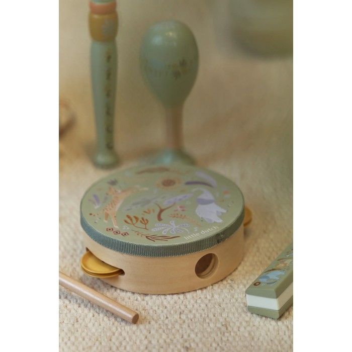 Set de instrumente muzicale din lemn FSC - Green - Safari Friends - Little Dutch