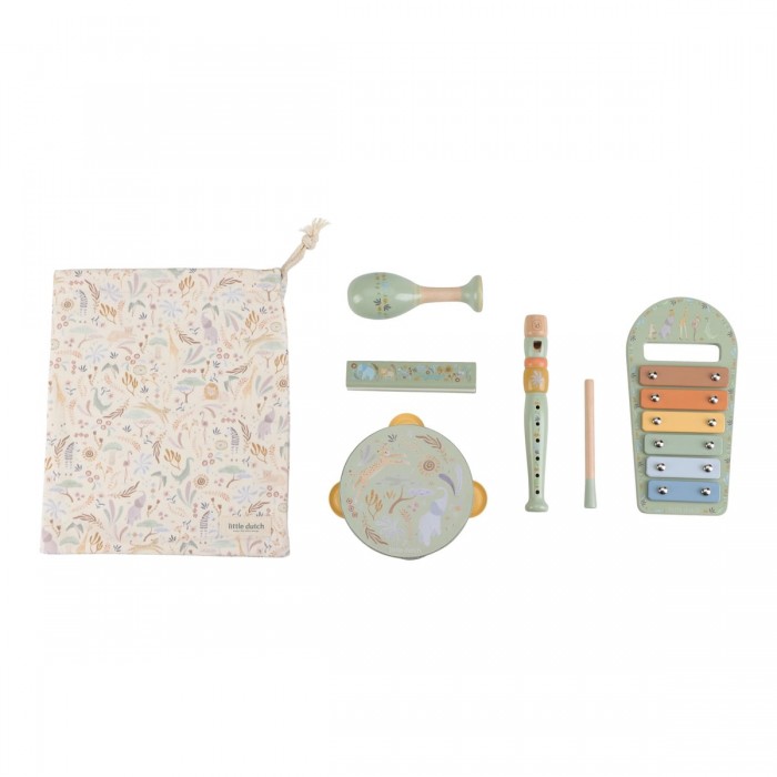 Set de instrumente muzicale din lemn FSC - Green - Safari Friends - Little Dutch
