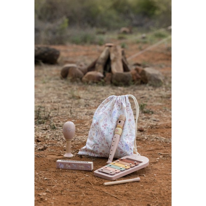 Set de instrumente muzicale din lemn FSC - Pink - Safari Friends - Little Dutch