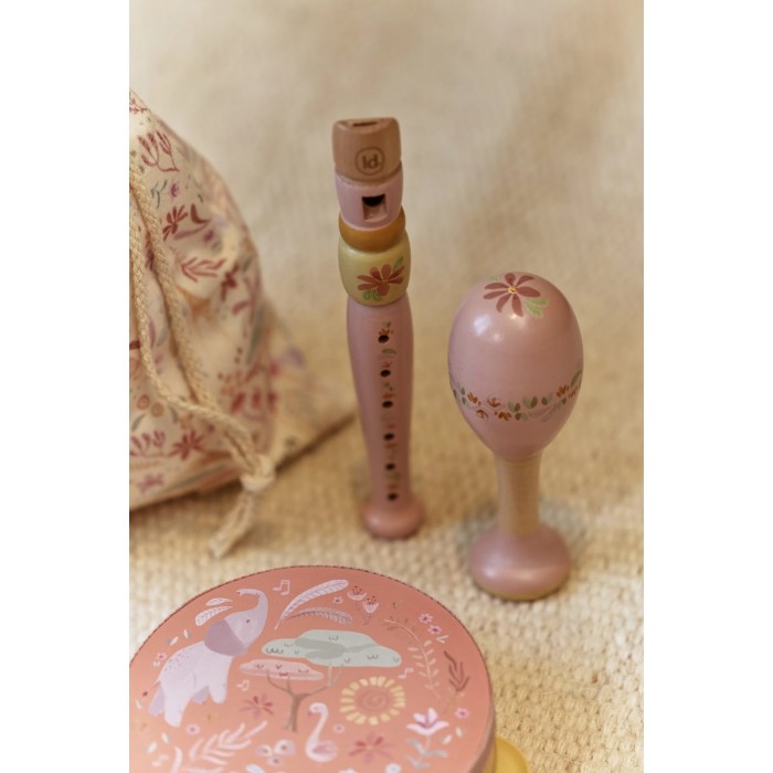 Set de instrumente muzicale din lemn FSC - Pink - Safari Friends - Little Dutch