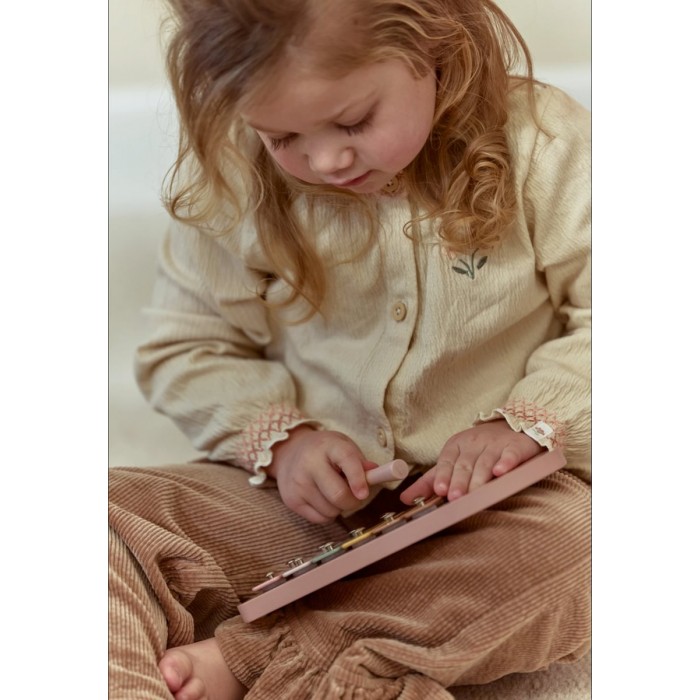 Set de instrumente muzicale din lemn FSC - Pink - Safari Friends - Little Dutch