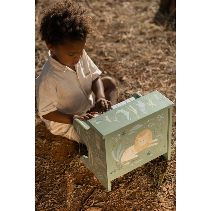 Pianina din lemn FSC - Green - Safari Friends - Little Dutch