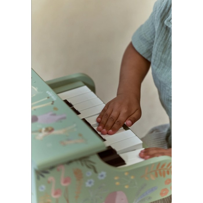Pianina din lemn FSC - Green - Safari Friends - Little Dutch