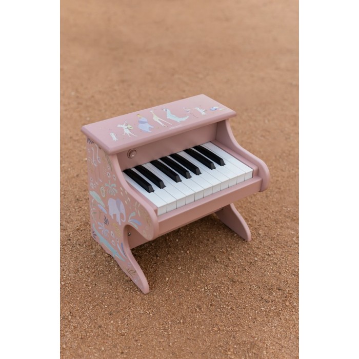 Pianina din lemn FSC - Pink - Safari Friends - Little Dutch
