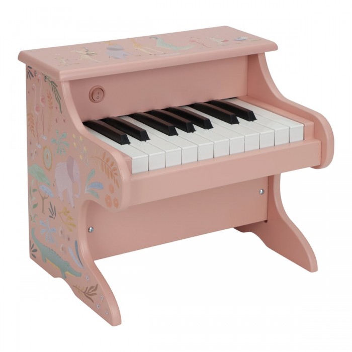 Pianina din lemn FSC - Pink - Safari Friends - Little Dutch