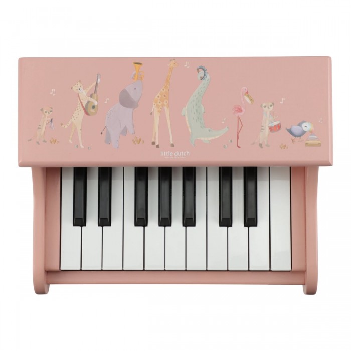 Pianina din lemn FSC - Pink - Safari Friends - Little Dutch