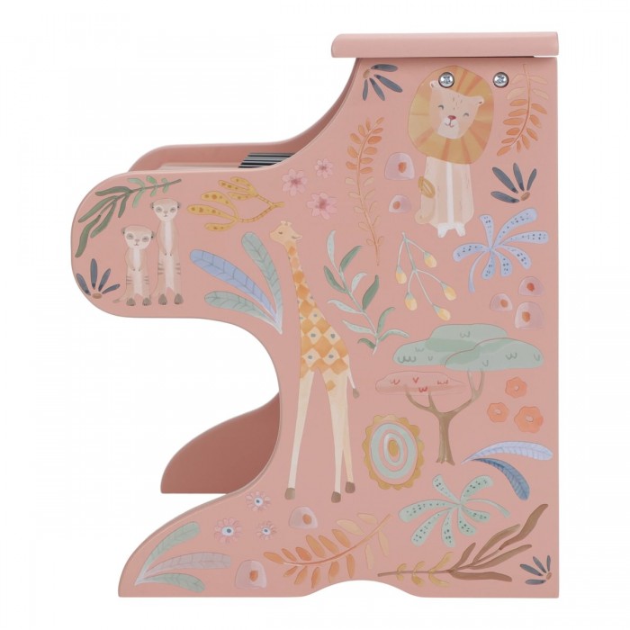 Pianina din lemn FSC - Pink - Safari Friends - Little Dutch