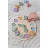 Puzzle 3D din lemn cu ceas - Little Farm - Little Dutch