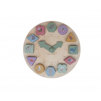 Puzzle 3D din lemn cu ceas - Little Farm - Little Dutch Puzzle 3D din lemn cu ceas - Little Farm - Little Dutch