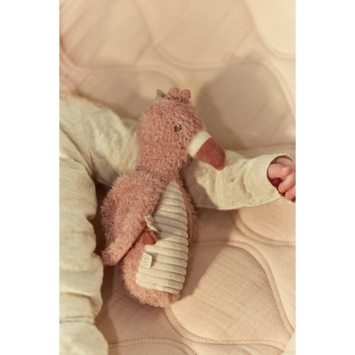 Jucarie chitaitoare pentru bebelusi - Flamingo - Safari Friends - Little Dutch