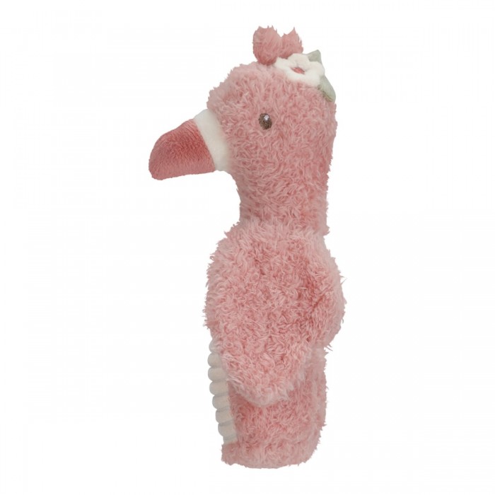Jucarie chitaitoare pentru bebelusi - Flamingo - Safari Friends - Little Dutch
