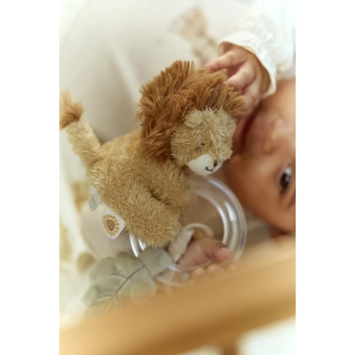 Jucarie din plus cu inel cu margele - Leu - Safari Friends - Little Dutch