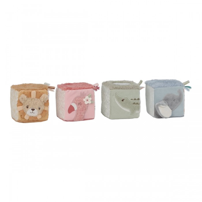 Set de 4 cuburi senzoriale pentru bebelusi - Safari Friends - Little Dutch