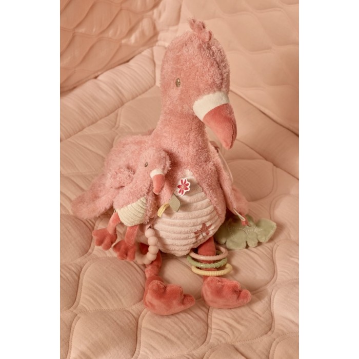 Jucarie senzoriala pentru bebelusi - Flamingo - Safari Friends - Little Dutch