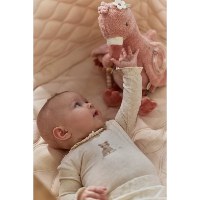 Jucarie senzoriala pentru bebelusi - Flamingo - Safari Friends - Little Dutch