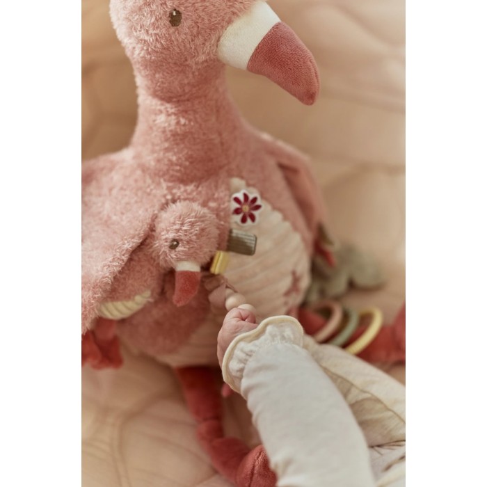 Jucarie senzoriala pentru bebelusi - Flamingo - Safari Friends - Little Dutch