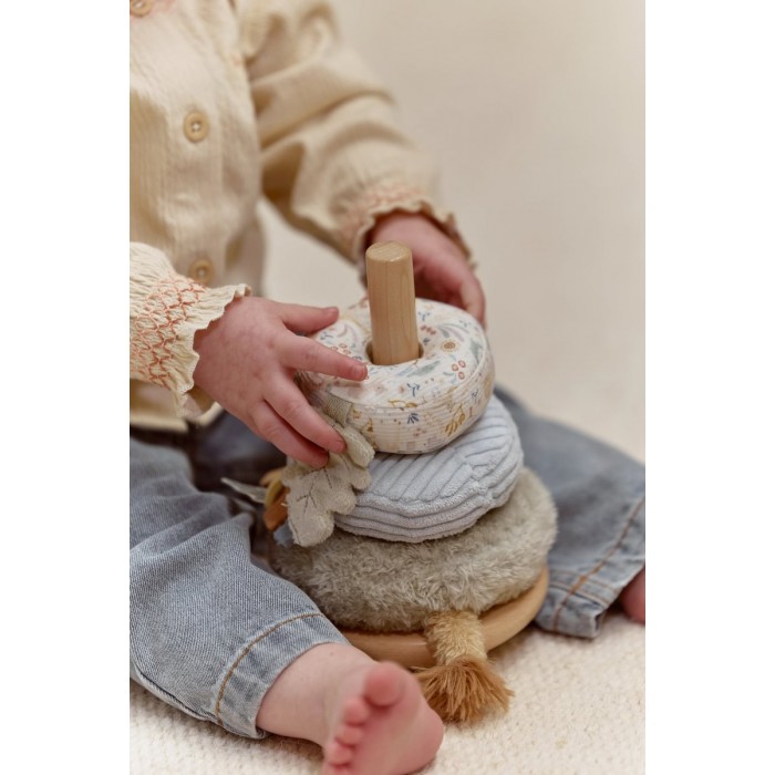 Jucarie din lemn FSC si textil pentru stivuire - Safari Friends - Little Dutch