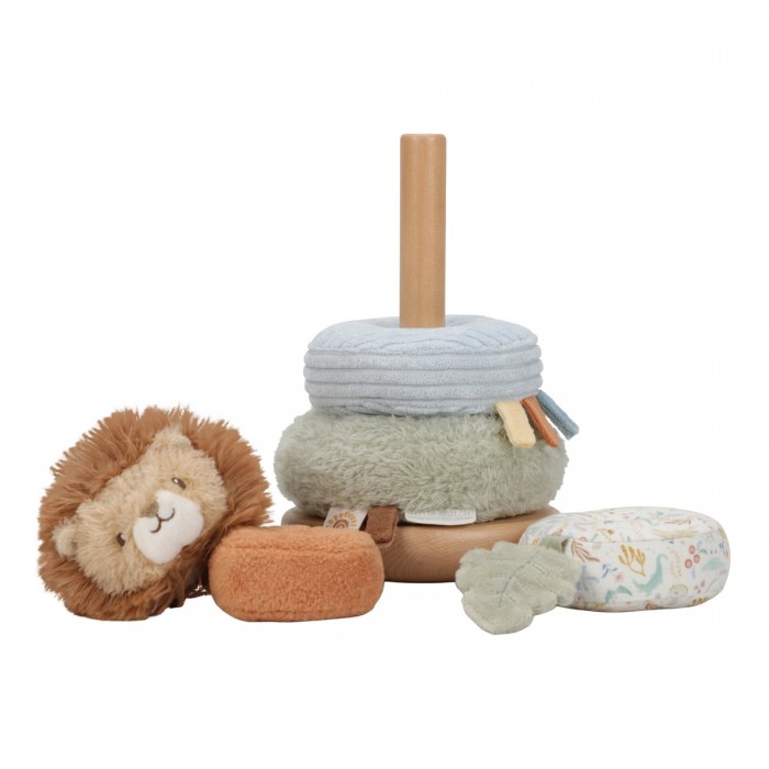 Jucarie din lemn FSC si textil pentru stivuire - Safari Friends - Little Dutch