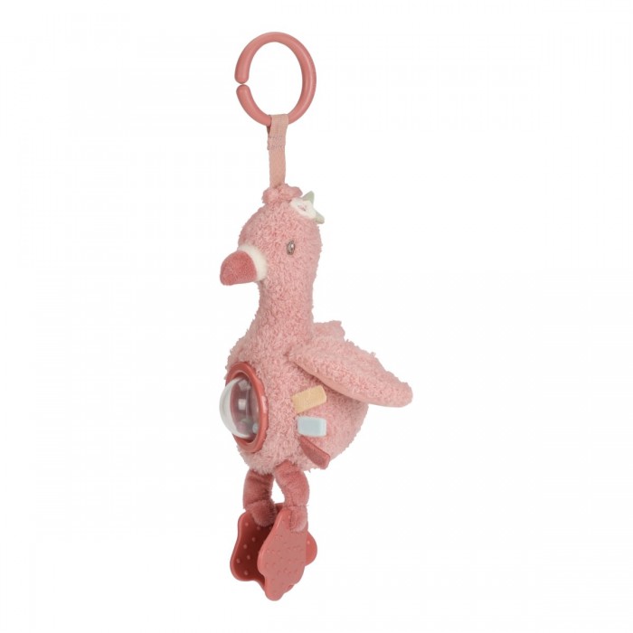 Jucarie senzoriala cu inel - Flamingo - Safari Friends - Little Dutch