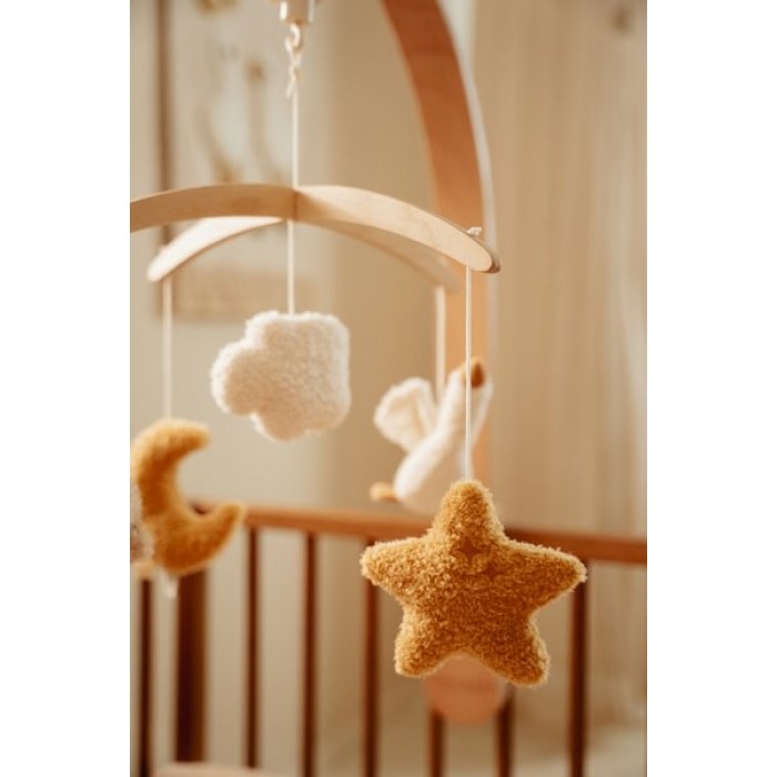 Carusel muzical cu brat din lemn - Newborn Naturals - Little Dutch