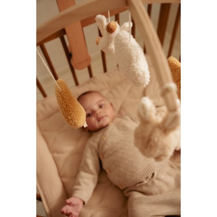 Carusel muzical cu brat din lemn - Newborn Naturals - Little Dutch