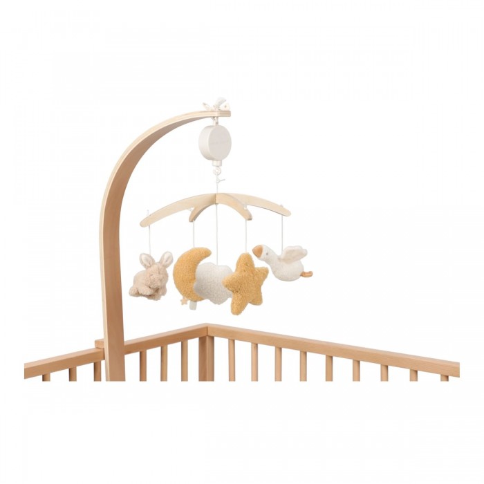 Carusel muzical cu brat din lemn - Newborn Naturals - Little Dutch