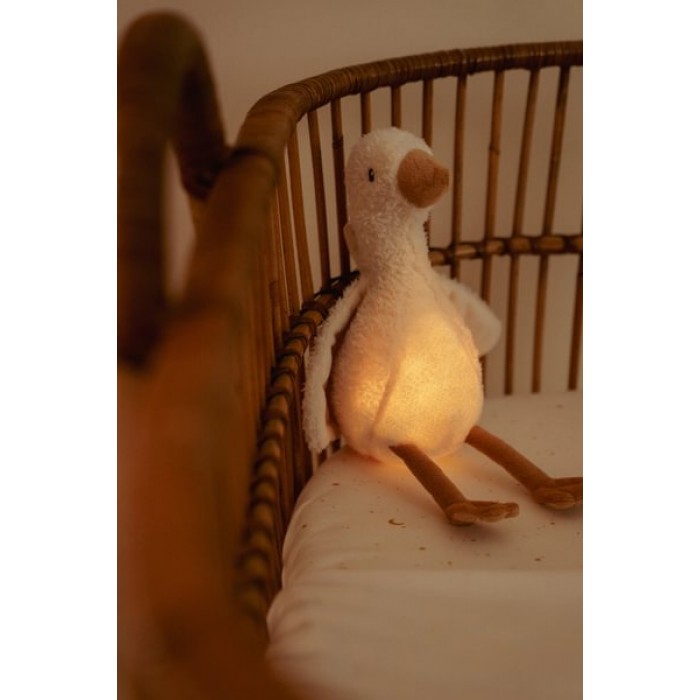Jucarie din plus cu sunete albe si lumina de veghe - Goose - Newborn Naturals - Little Dutch