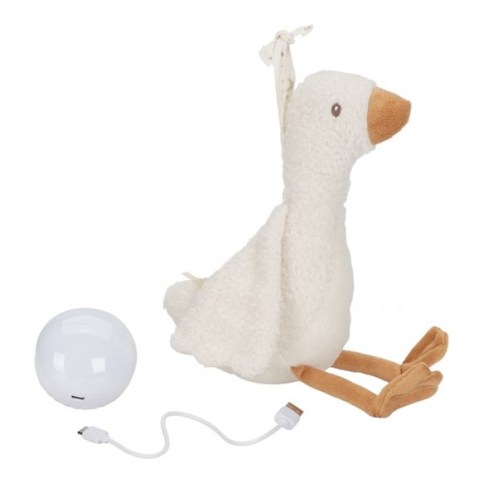 Jucarie din plus cu sunete albe si lumina de veche - Little Goose - Little Dutch