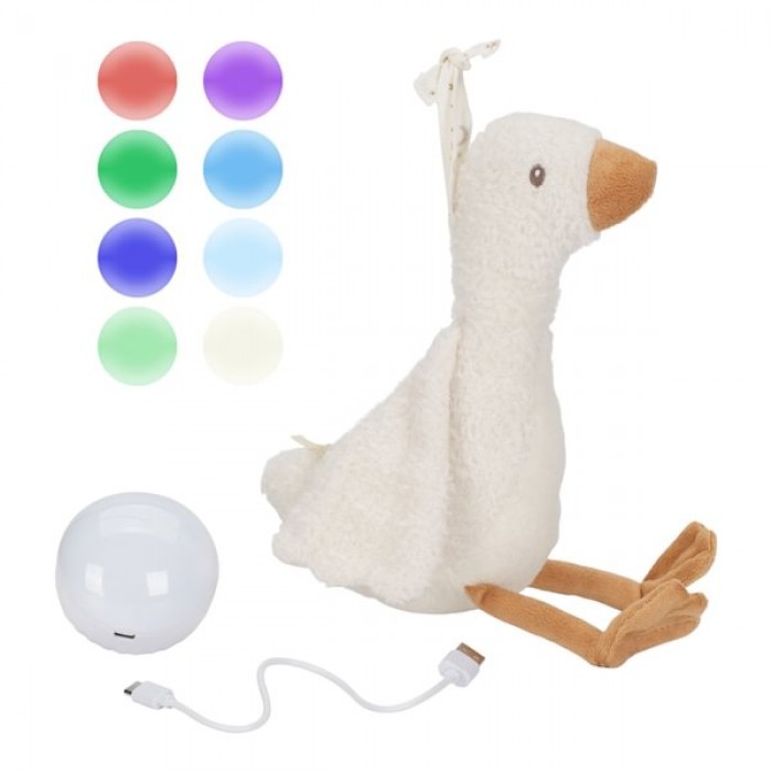 Jucarie din plus cu sunete albe si lumina de veche - Little Goose - Little Dutch