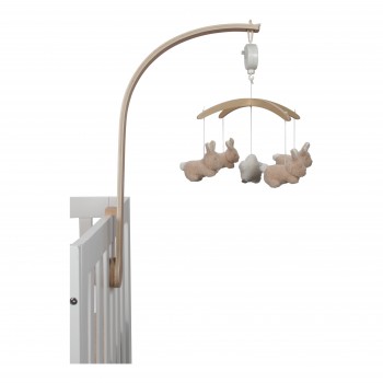 Carusel muzical cu brat din lemn - Colectia Baby Bunny - Little Dutch Carusel muzical cu brat din lemn - Colectia Baby Bunny - Little Dutch